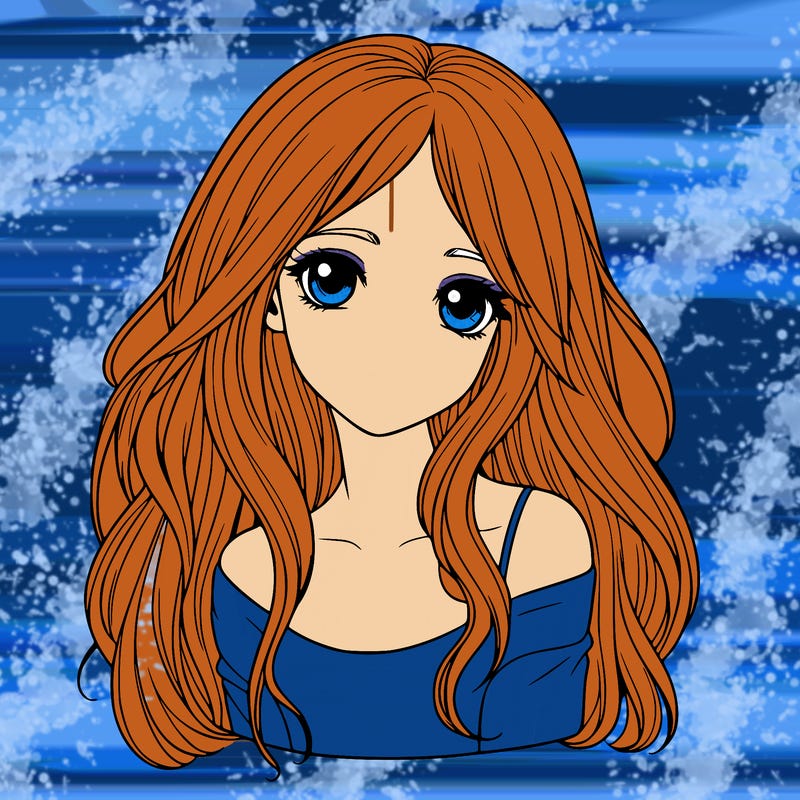 realistic girl with long hair