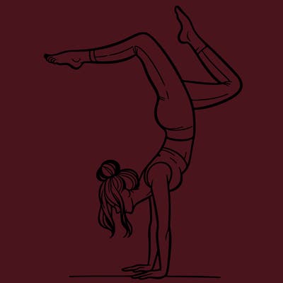 a woman doing a handstand