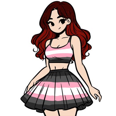 woman in a skirt and crop top