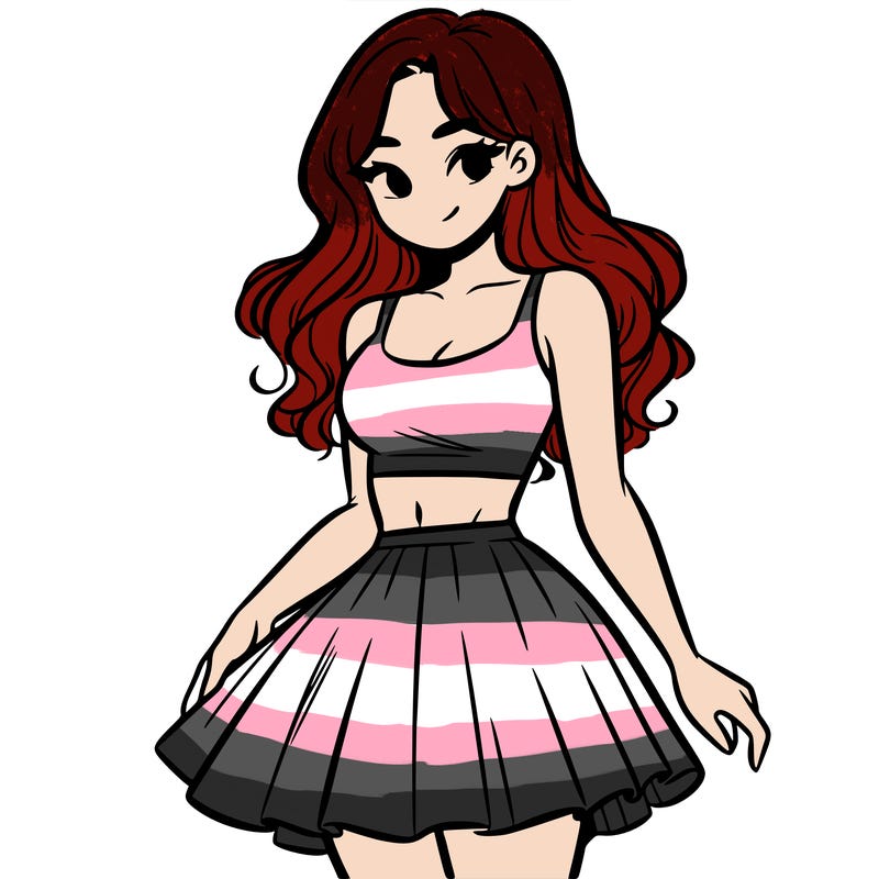 woman in a skirt and crop top