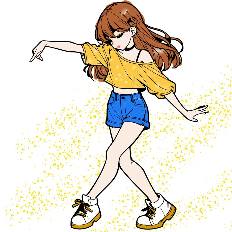 realistic girl danceing