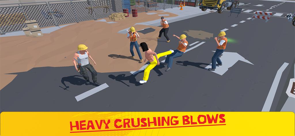 Street Knockout: 1vsGang Fight - Street Knockout gameplay showing a fighter landing a high kick on multiple enemies in an urban street setting