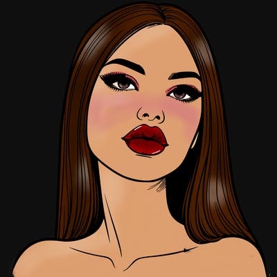 realistic woman with full lips