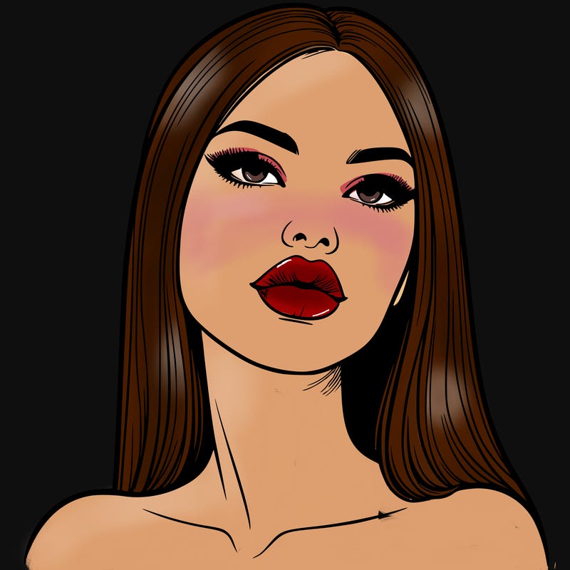realistic woman with full lips