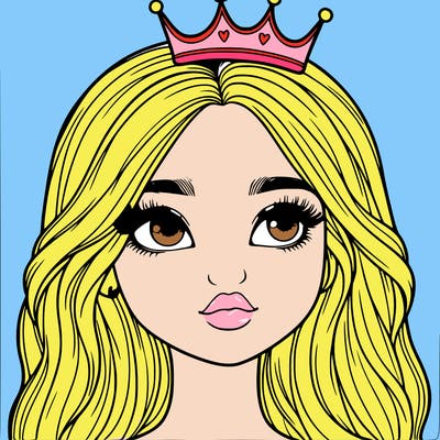 a realistic girl with a crown on