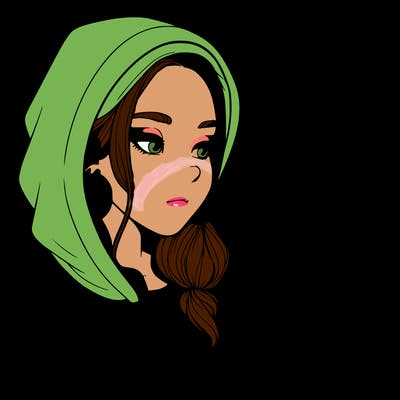 a realistic girl, spray painting