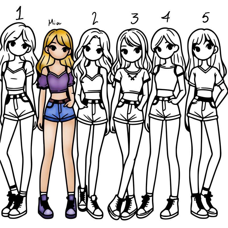 a group of girls wearing crop tops and shorts