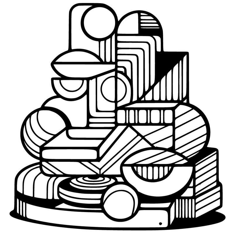 abstract shapes stacked