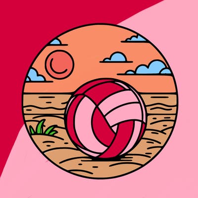 volleyball on a beach