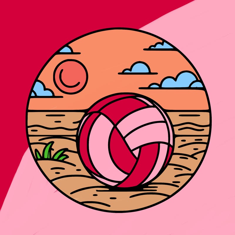volleyball on a beach