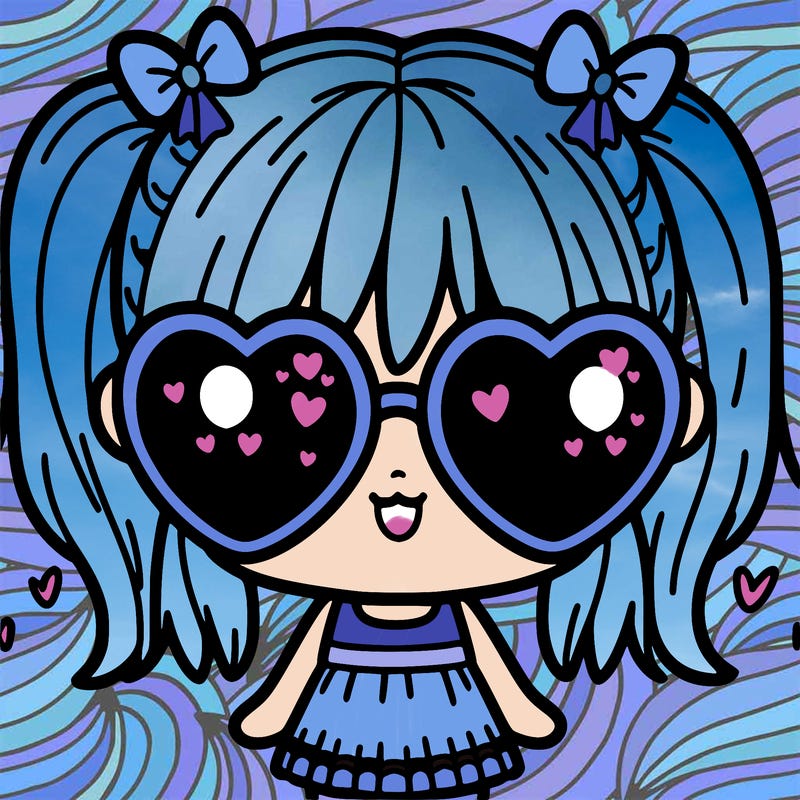 cute girl with heart sunglasses