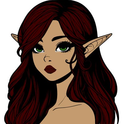 elf girl realistic dark fantasy