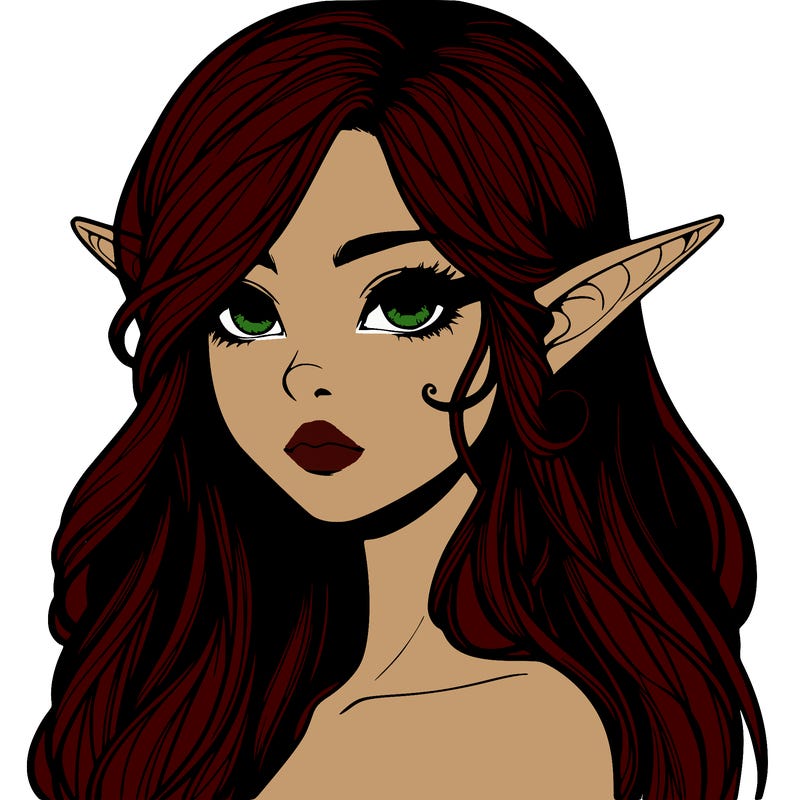 elf girl realistic dark fantasy