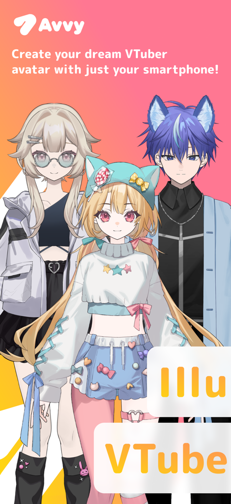 Three customizable 2D anime avatars for VTubing and streaming