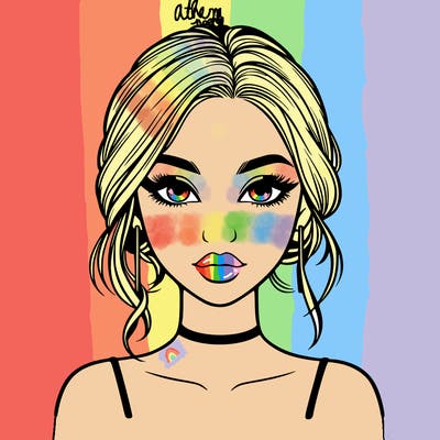 realistic girl with makeup on