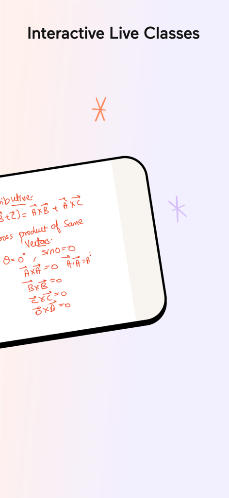 Noon Academy - Noon Academy app screen showing interactive live classes with handwritten math formulas