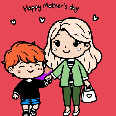mother’s day, son and mother