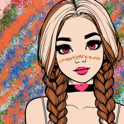 realistic girl with braids