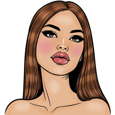 realistic woman with full lips