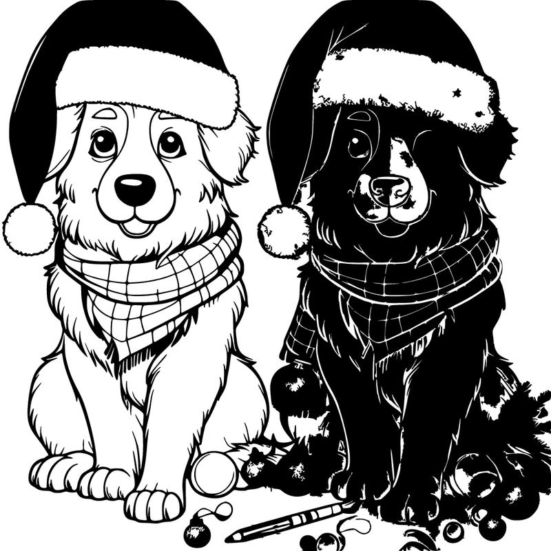 realistic christmas dog