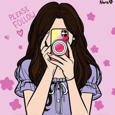 a realistic girl holding her phone taking pictures