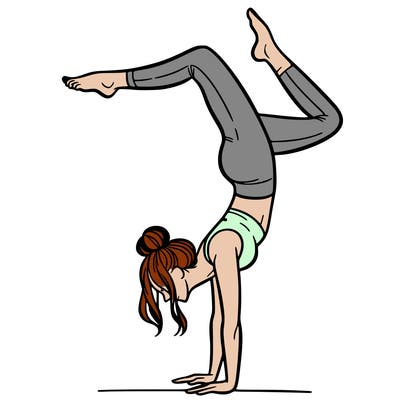 a woman doing a handstand