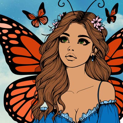 butterfly fairy realistic girl