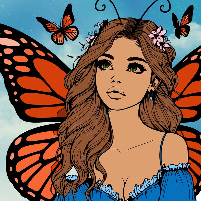 butterfly fairy realistic girl