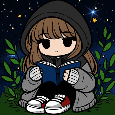 girl in oversized hoodie reading a book