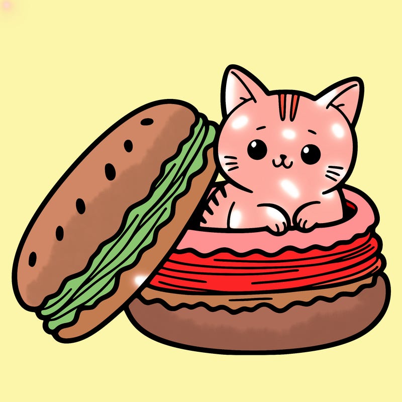 cat in a macaron