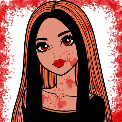 realistic girl with straight and long hair