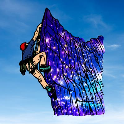 extreme rock climbing on a sheer cliff face