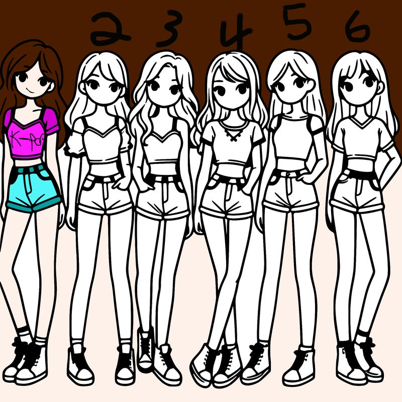 a group of girls wearing crop tops and shorts