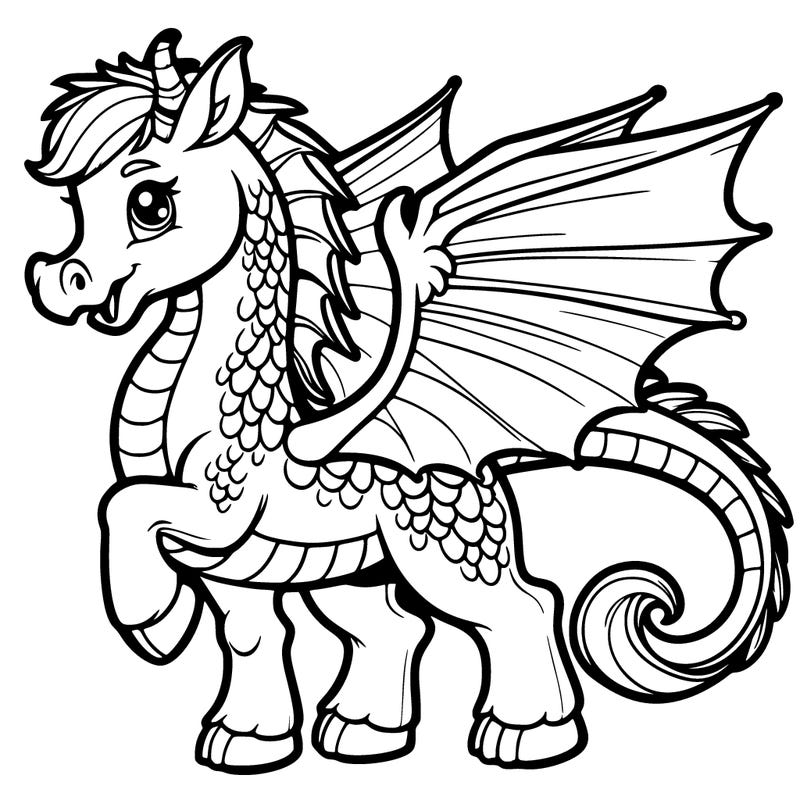 dragon horse with dragon wings