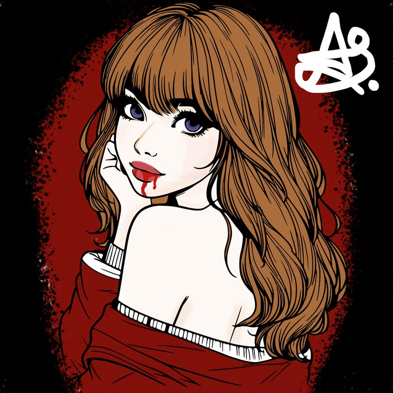 realistic girl with bangs looking over her shoulder