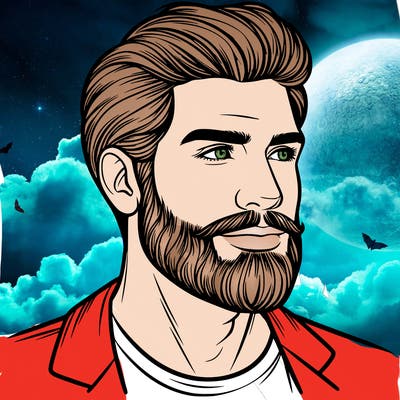 realistic man with beard