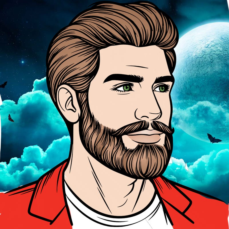 realistic man with beard