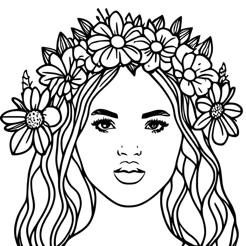 girl with flowers crown