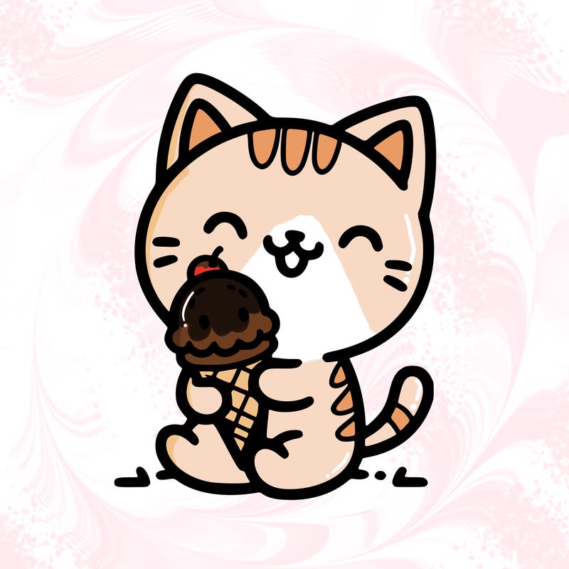 cat with ice-cream