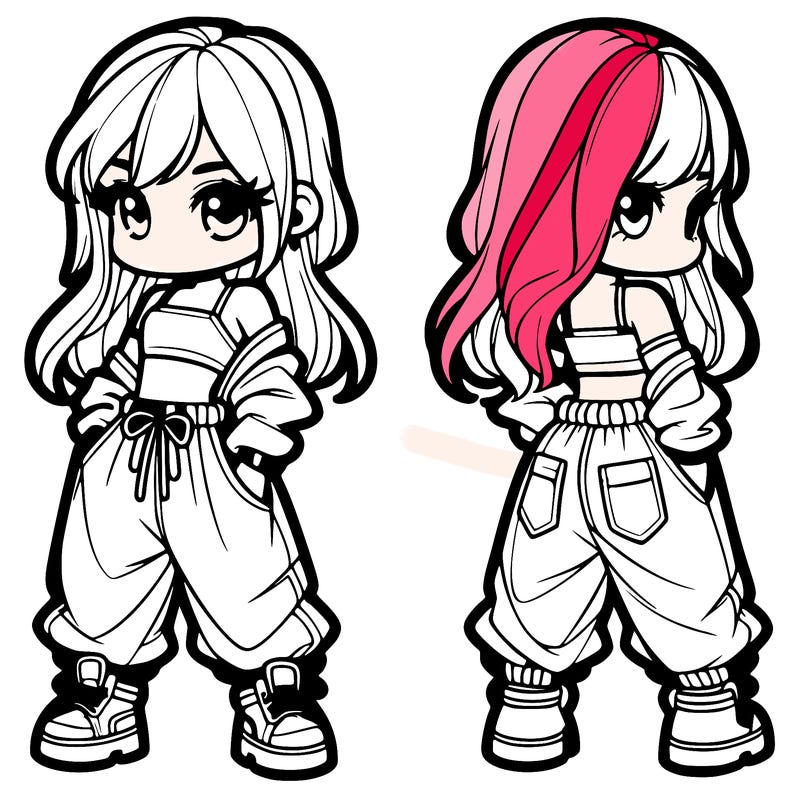 girl in crop top and baggy pants