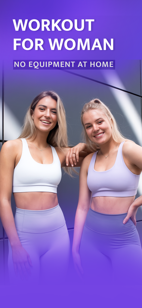 Workout for Women, Fitness - Two smiling women in fitness apparel for the Workout for Women home app