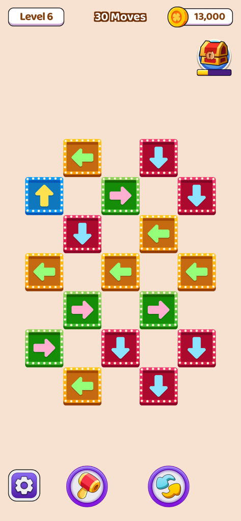 Tap Block Go - Tap Block Go gameplay showing colorful blocks with arrows on a puzzle board