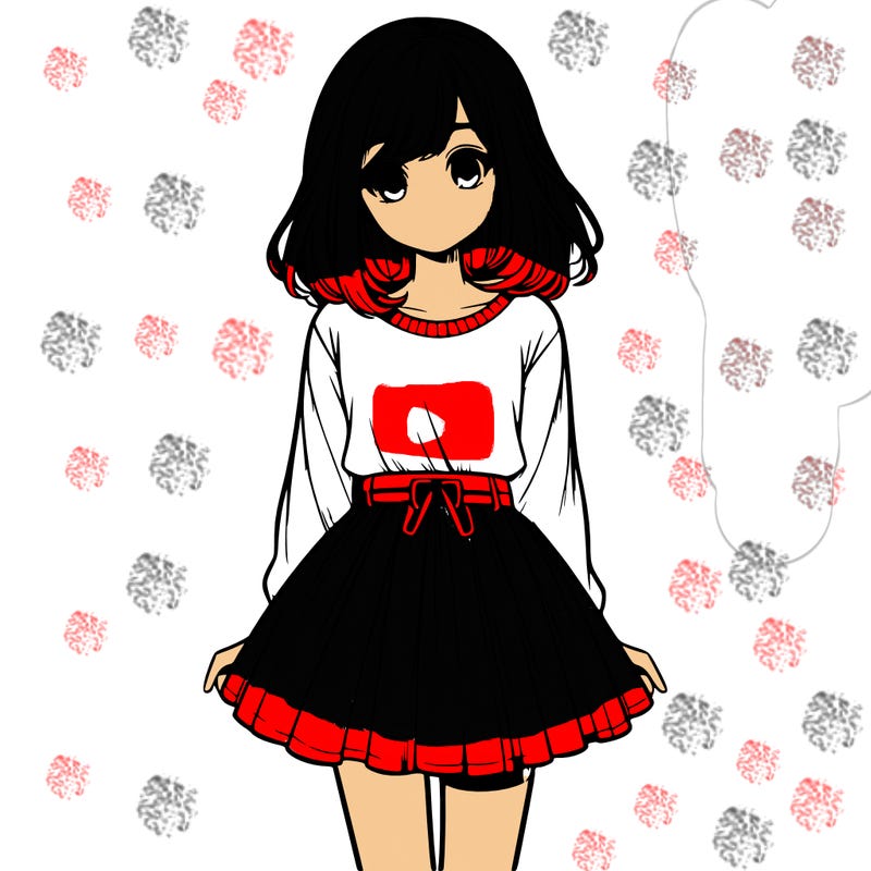 realistic girl with a skirt on