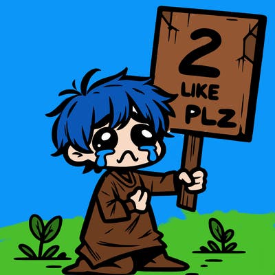 small poor toddler crying with sign that says 2 like plz