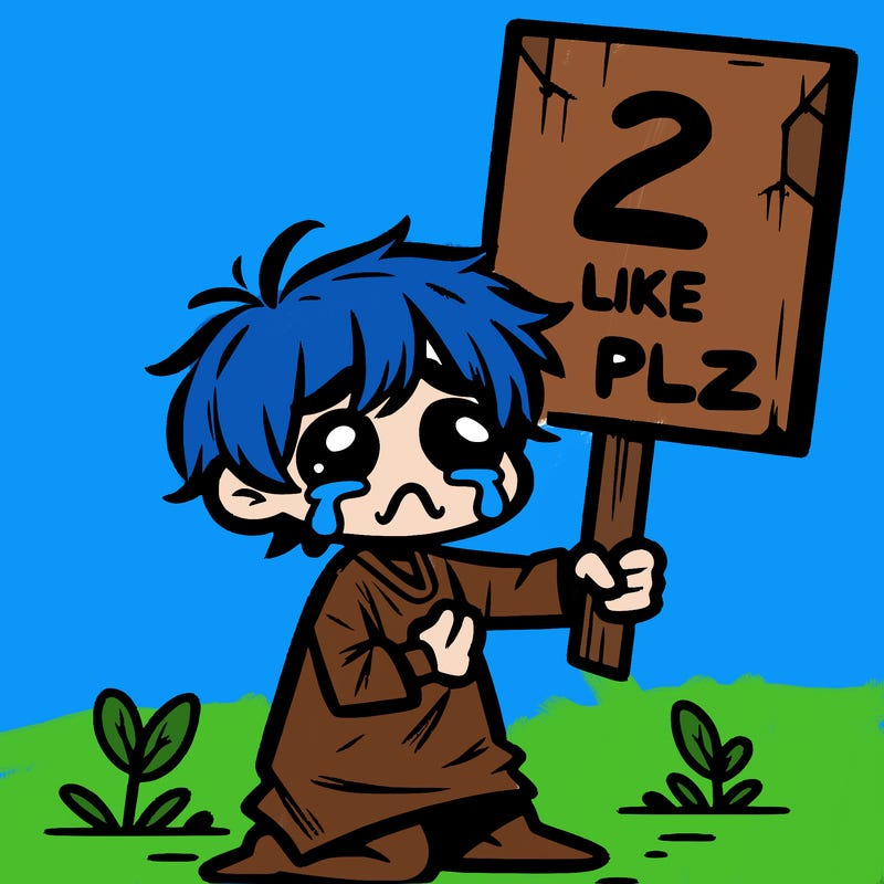 small poor toddler crying with sign that says 2 like plz