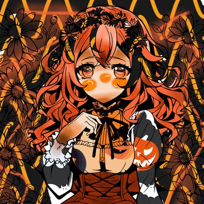 anime girl surrounded by flowers