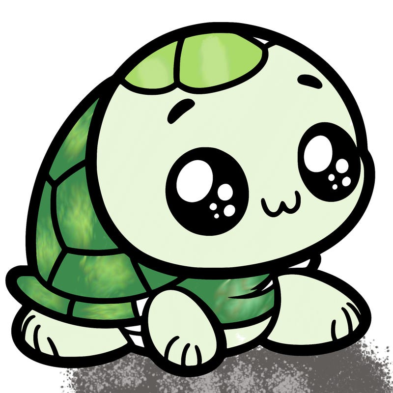 cute little animated turtle