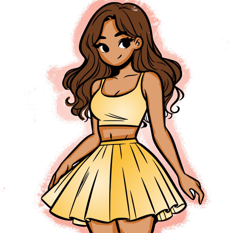 woman in a skirt and crop top