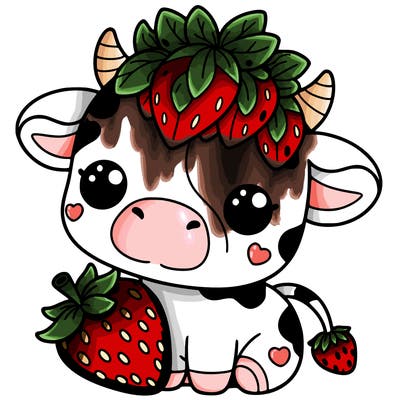 cute strawberry cow