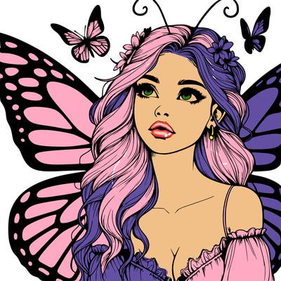 butterfly fairy realistic girl